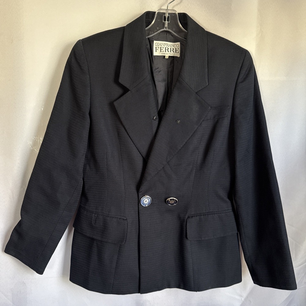 VTG WOMEN'S Navy Blue  GIANFRANCO FERRE STUDIO BLAZER/JACKET Sz 44EU /8USA Italy